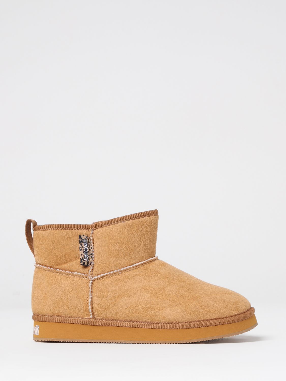 Just Cavalli Flat Ankle Boots  Woman Color Natural In Brown