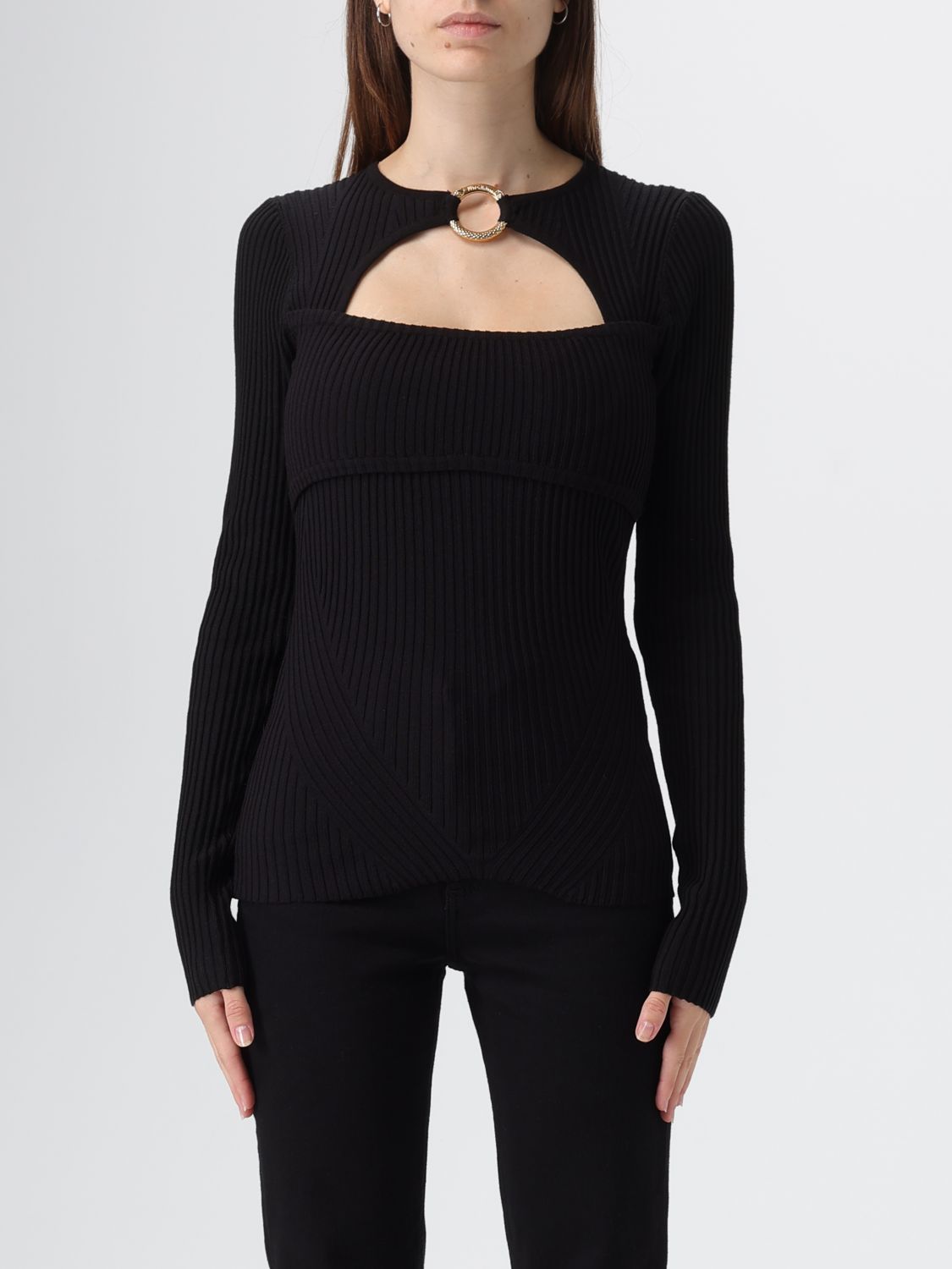 Just Cavalli Top Woman Color Black In Black