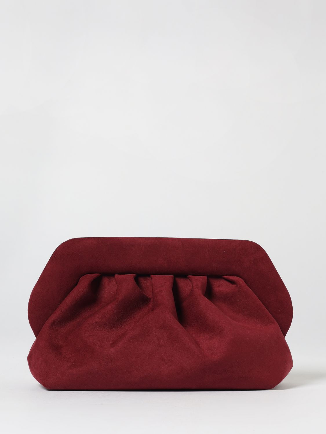 Themoirè Medium Bios Clutch Plum Suede Effect In Purple