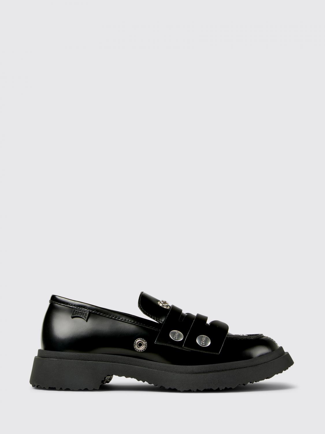 Camper Black Loafers In Multi