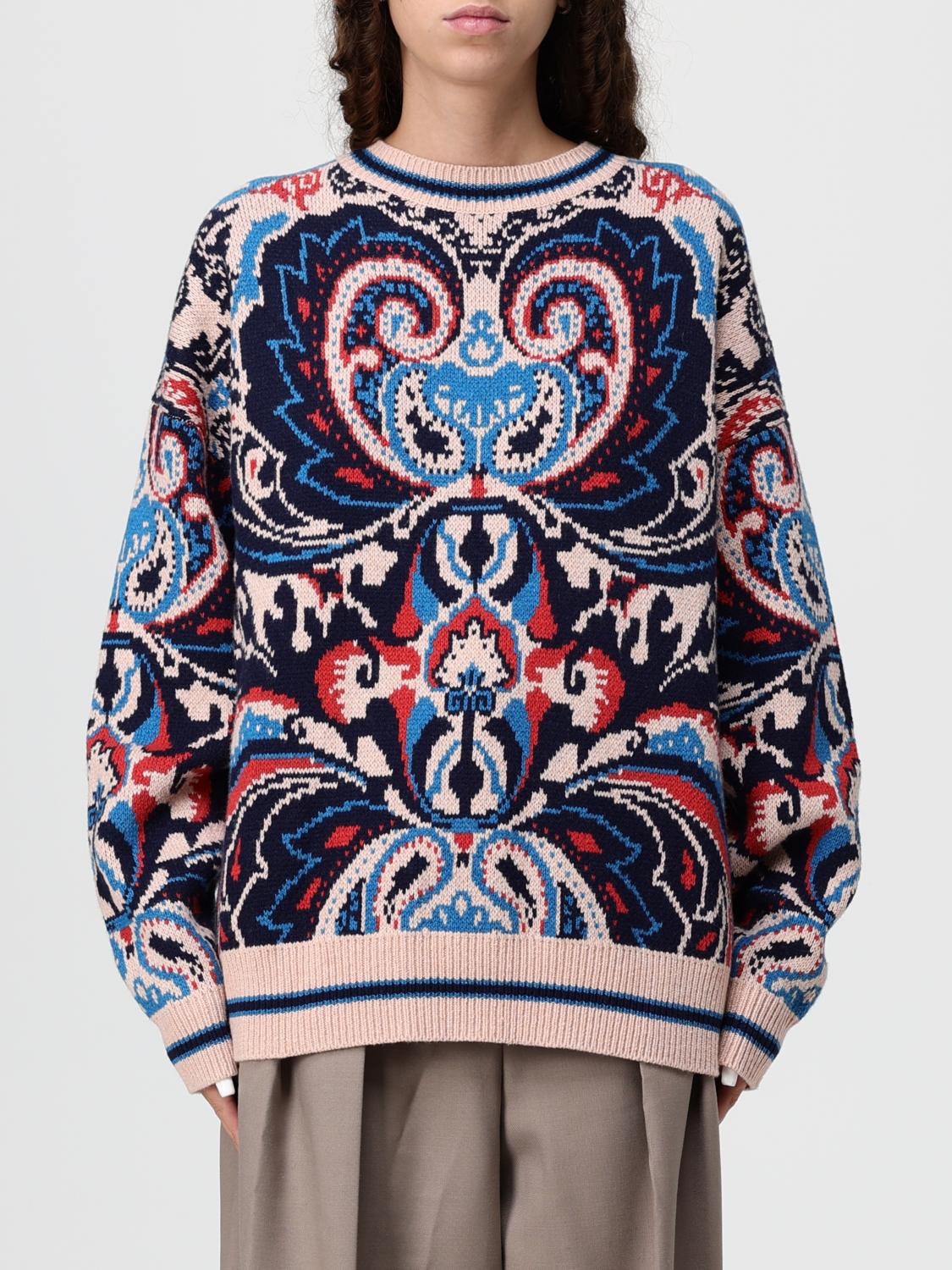 See By Chloé Pink Pullover With Contrasting Pattern In Multi