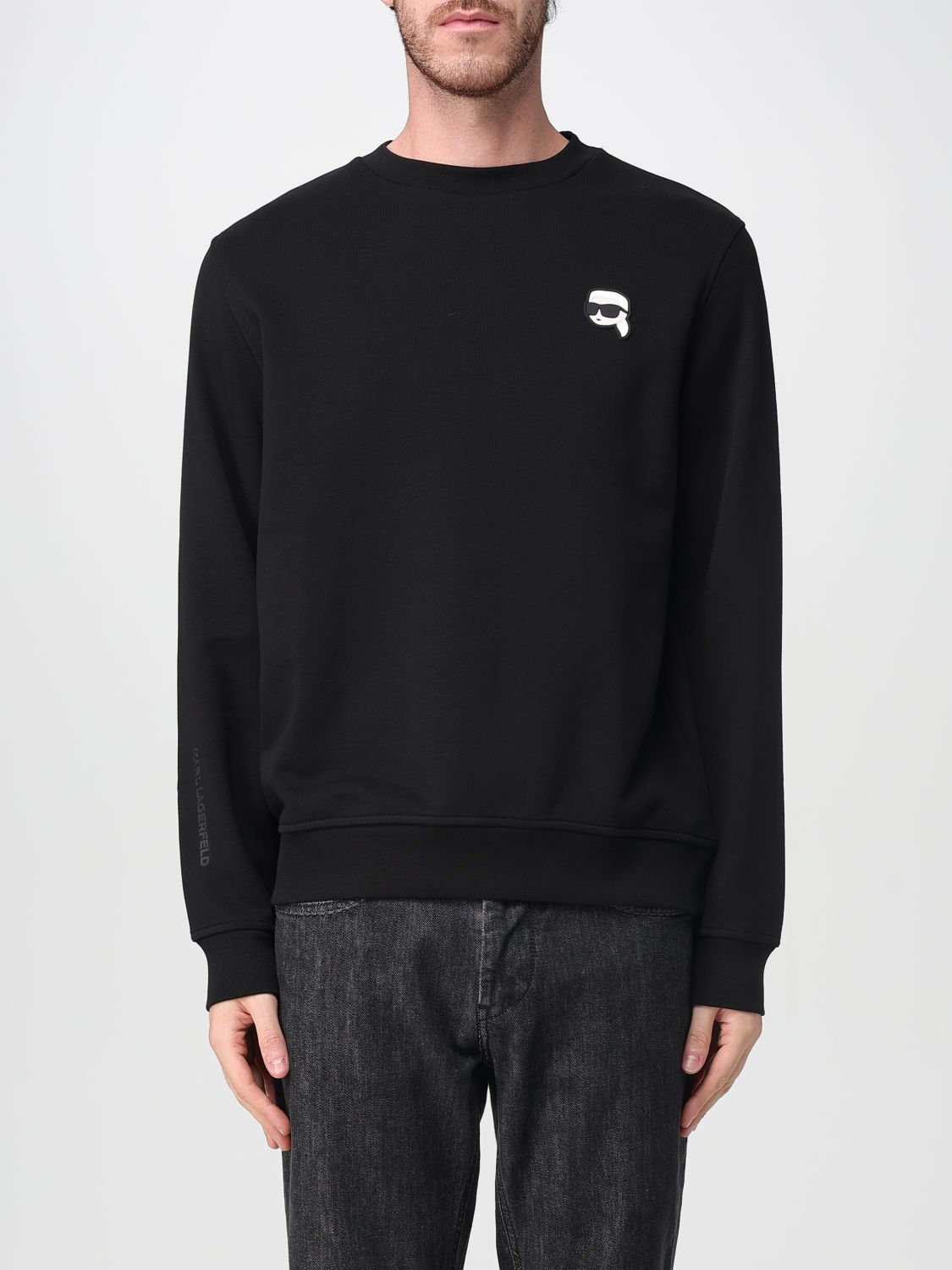 Karl Lagerfeld Ikon Patch Sweatshirt In Black