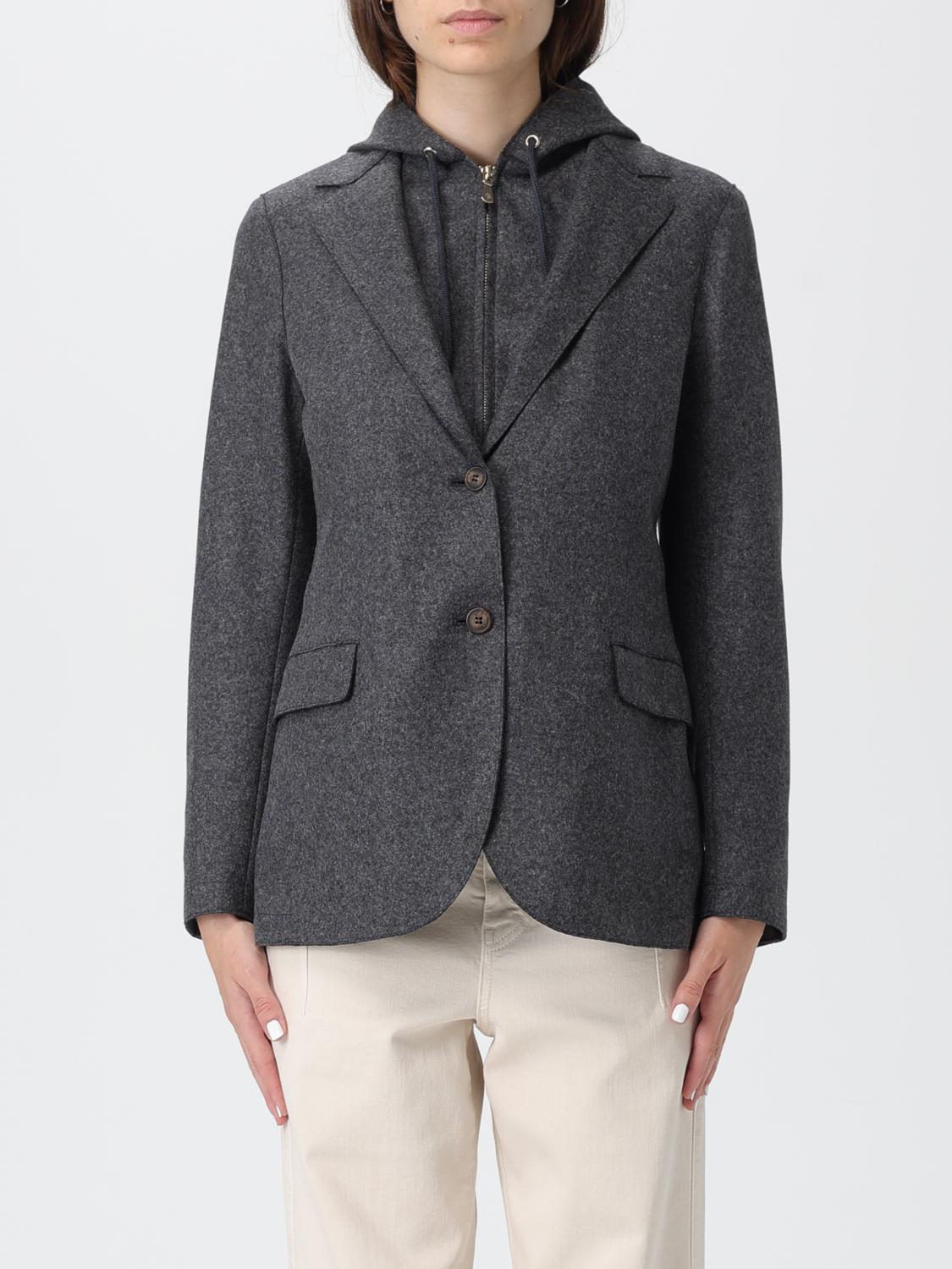 Eleventy Blazer  Woman Color Black In Gray