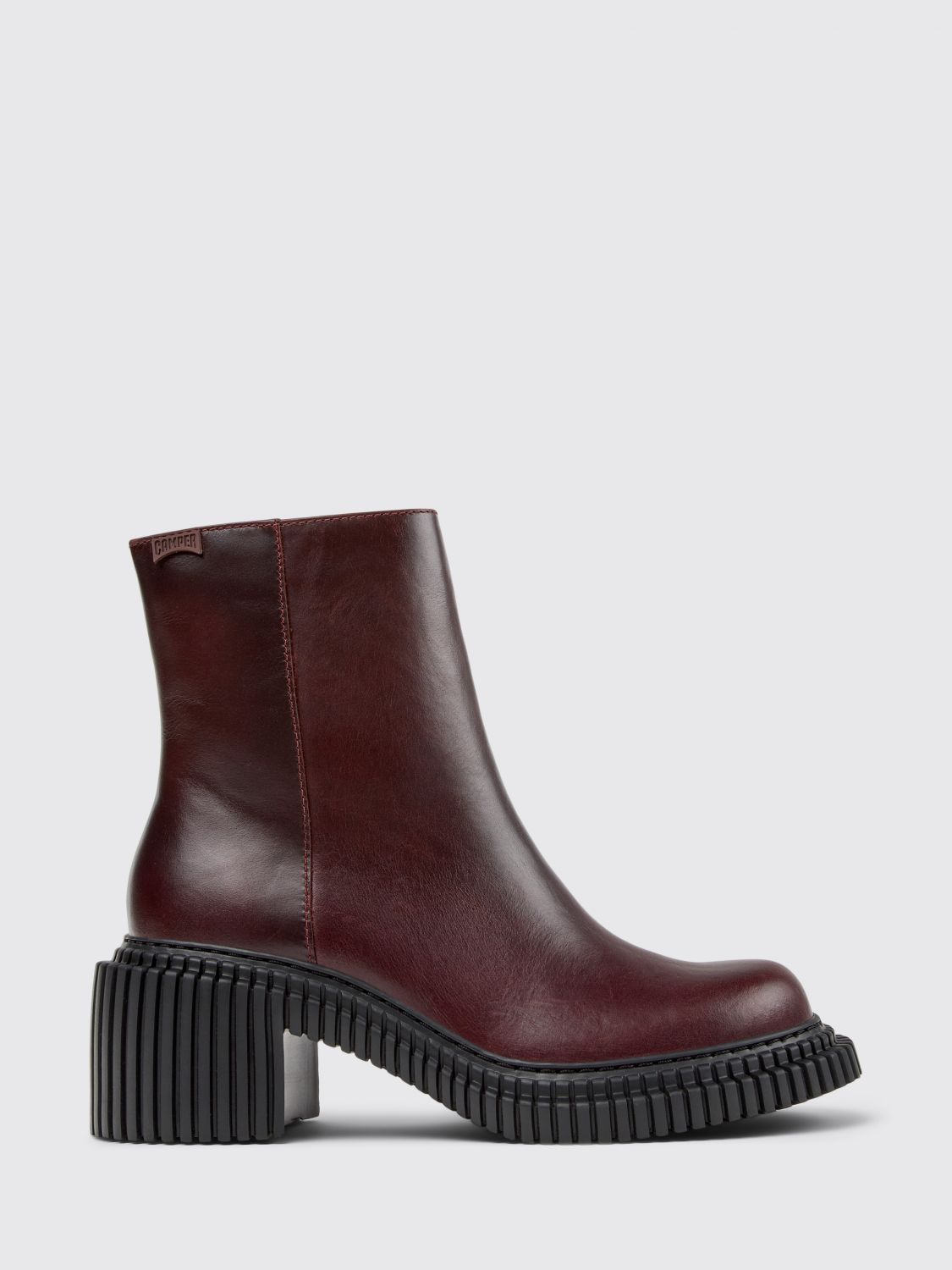 Camper 70mm Pix London Leather Zip-fastening Block-heel Boots In Animal Print