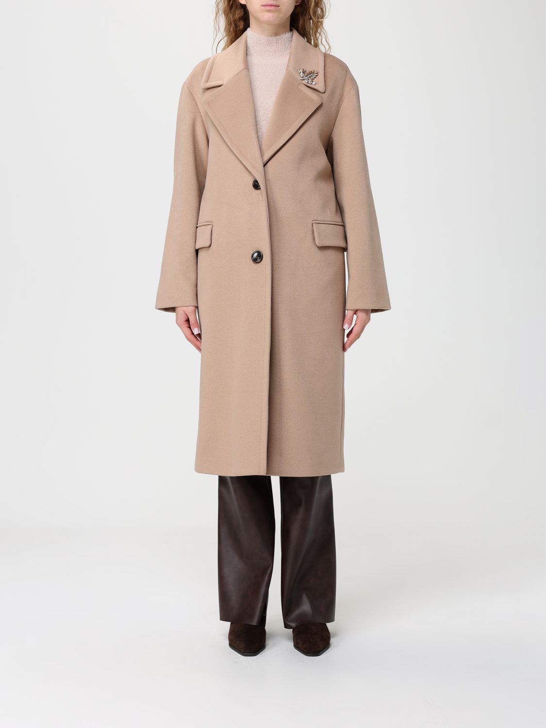 Kaos Coat  Woman Color Camel In Brown