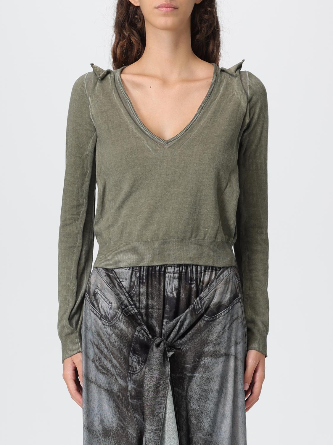Diesel V-neck Sweater In Green