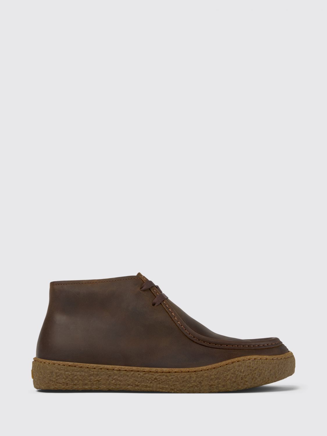 Camper Leather Lace-up Boots In Animal Print