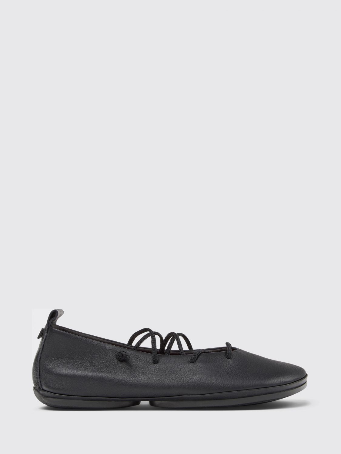 Camper Lace-up Leather Flats In Black