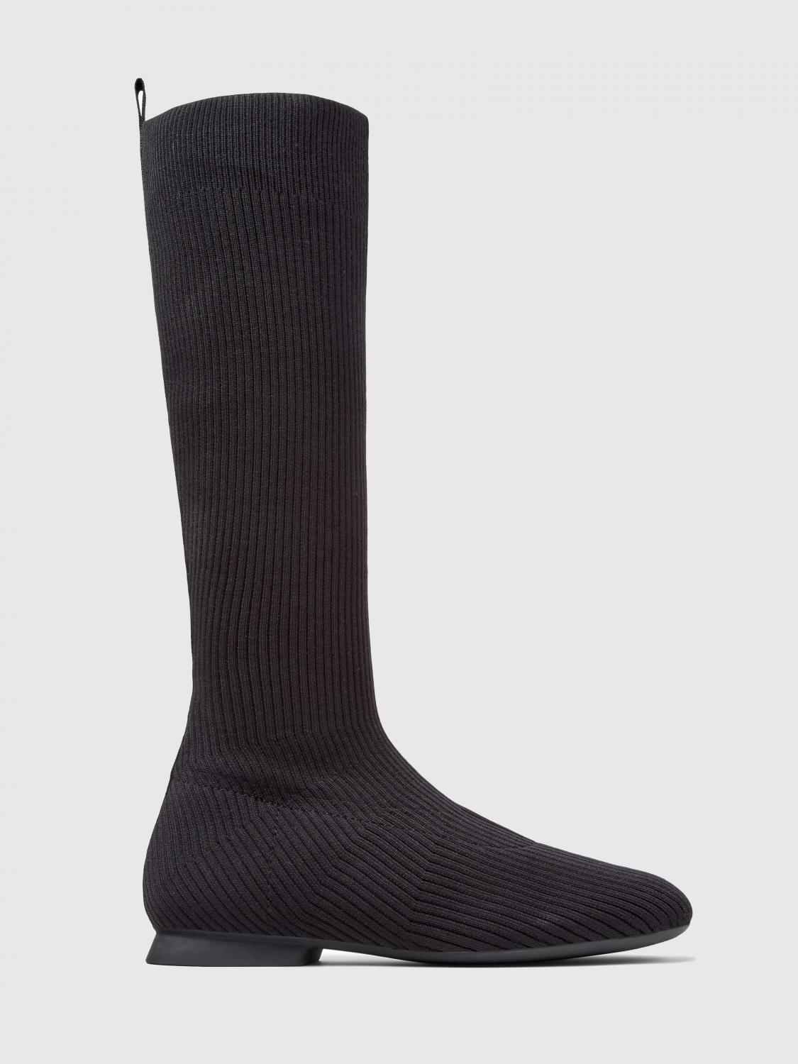 Camper Ribbed-knit Boots In Animal Print