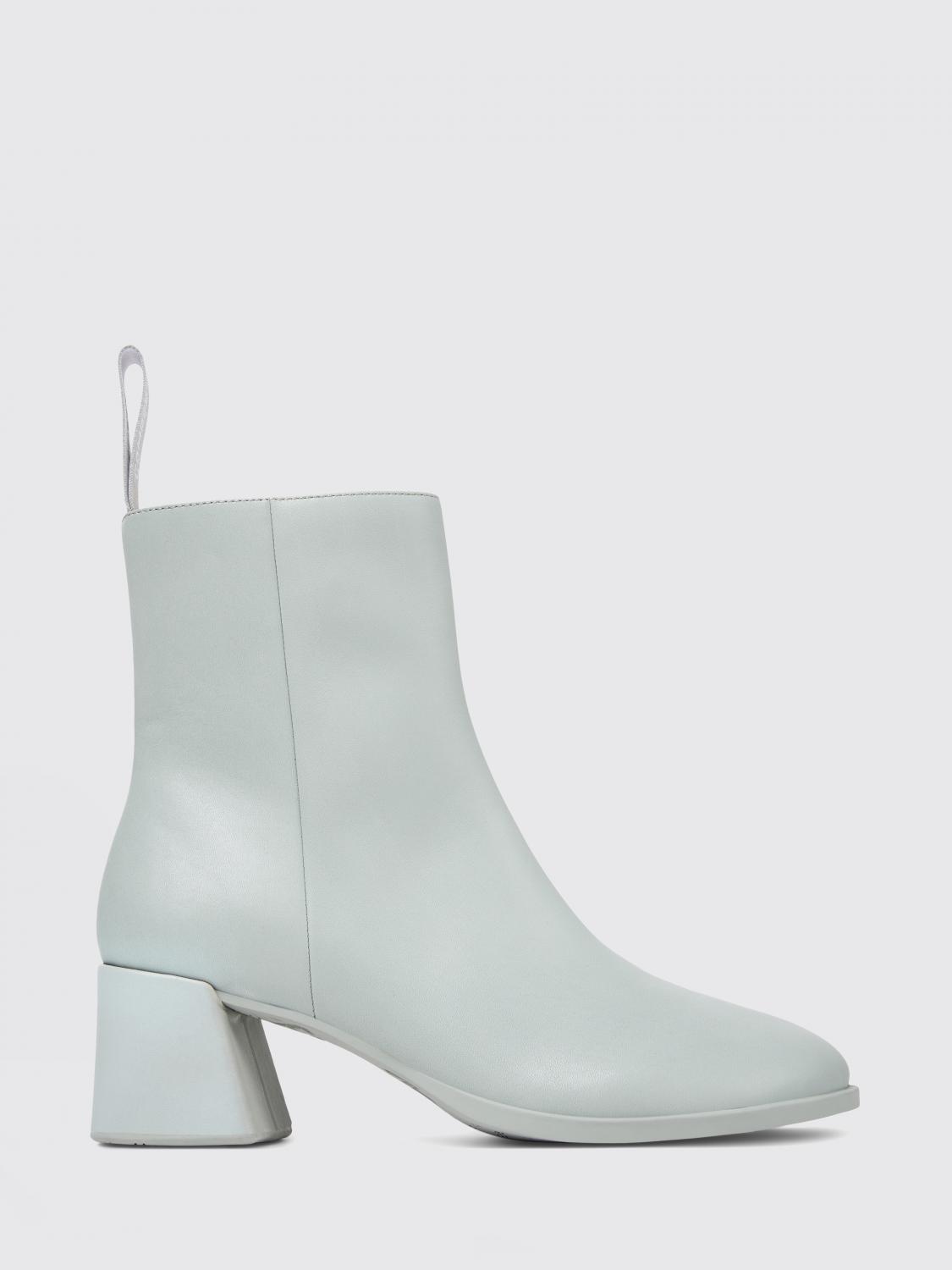 Camper Leather Zip-fastening Block-heel Boots In Gray