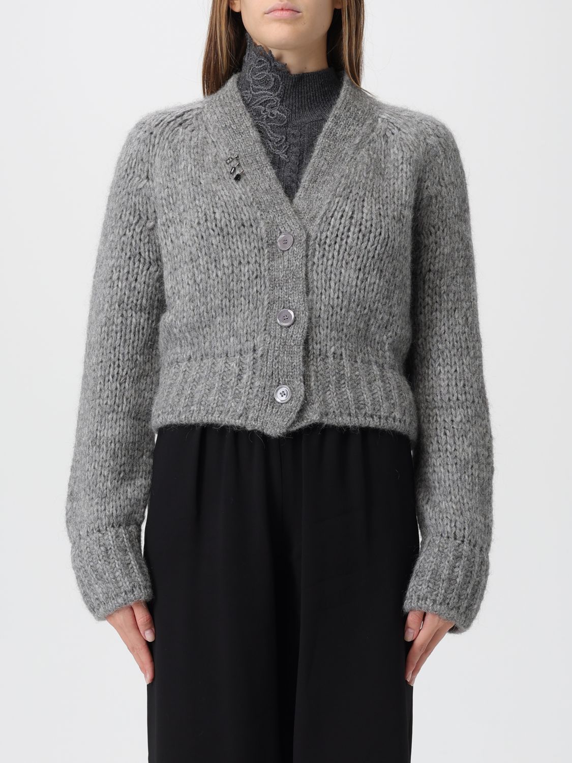 Ermanno Scervino Cardigan Woman Color Grey In Gray