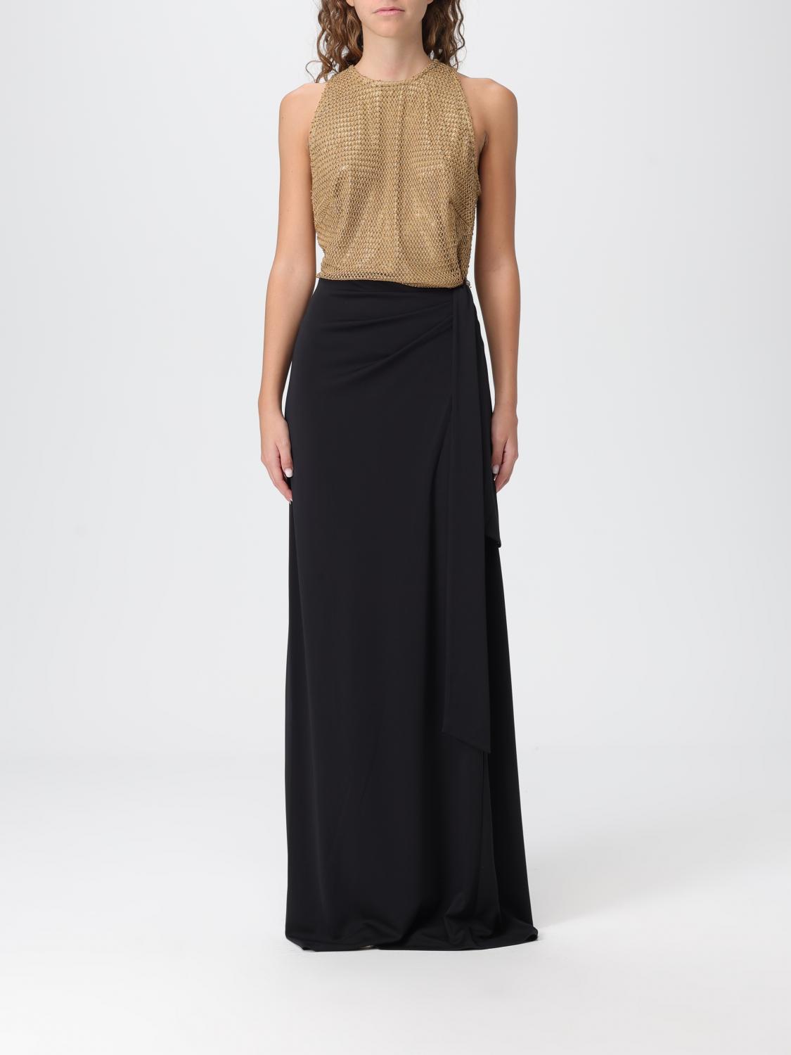 Ralph Lauren Women's Beaded Mesh & Jersey Tie-front Gown In Black
