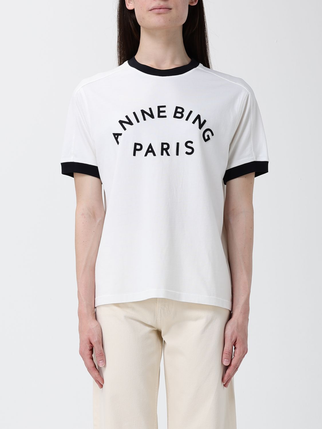 ANINE BING T-shirt in cotone con logo
