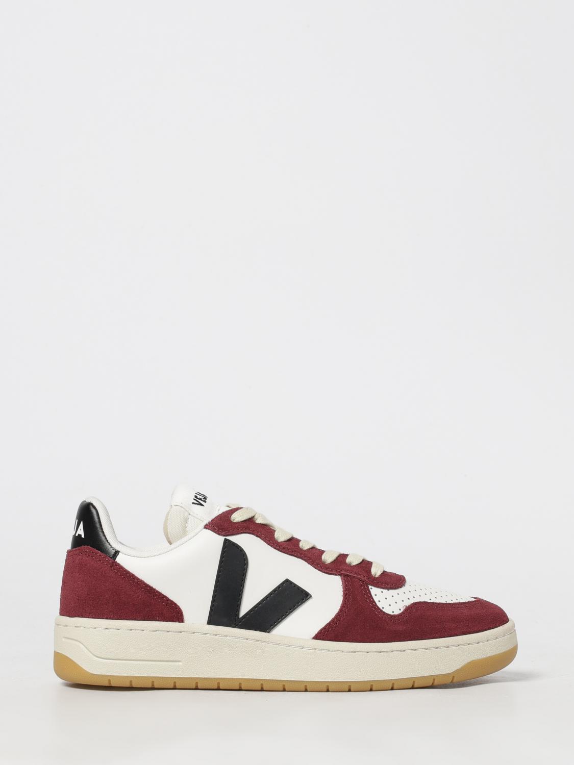 Veja Multicolour Leather And Suede In Burgundy