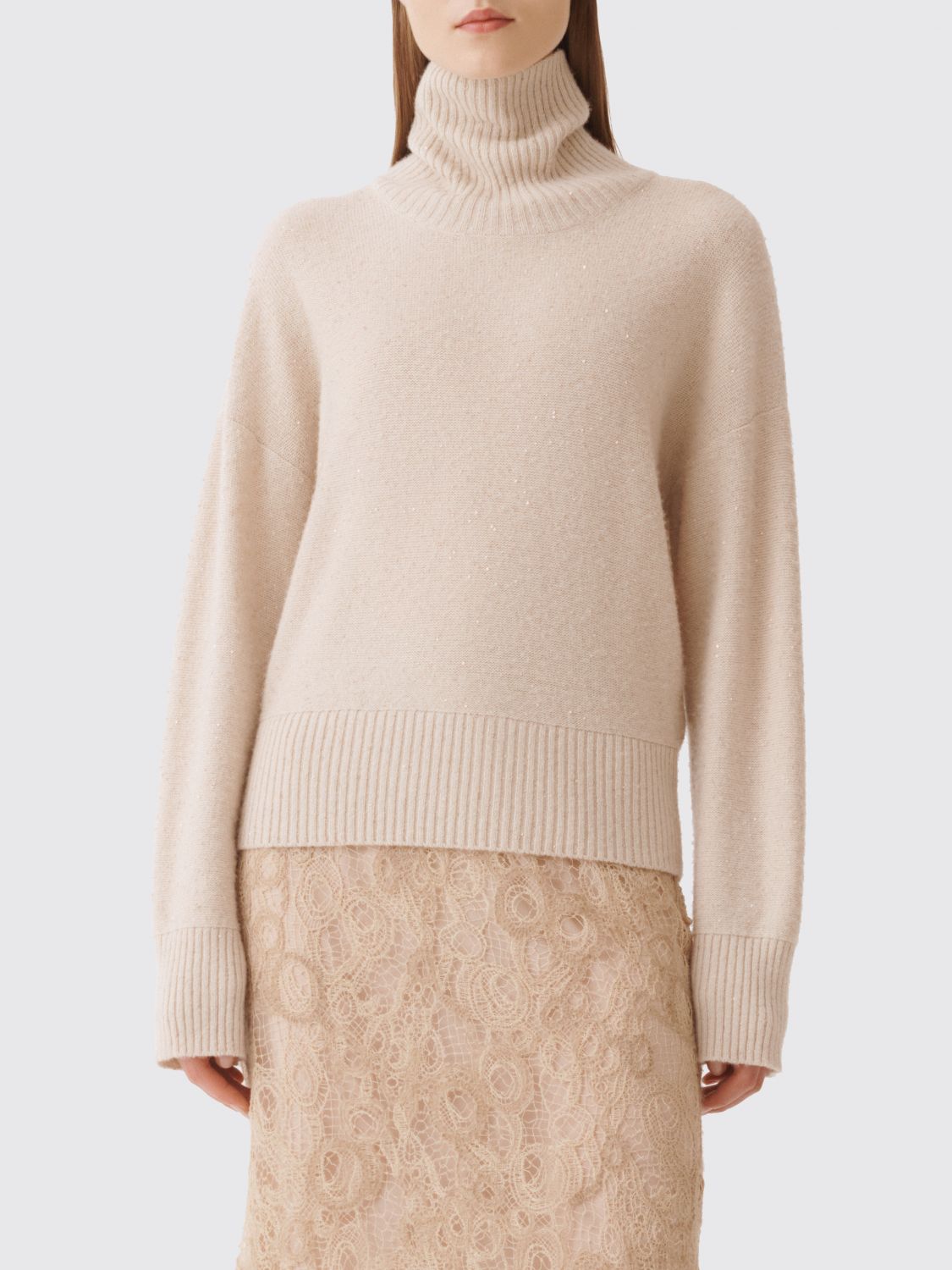 Fabiana Filippi Sweater Woman Color Beige In Neutral