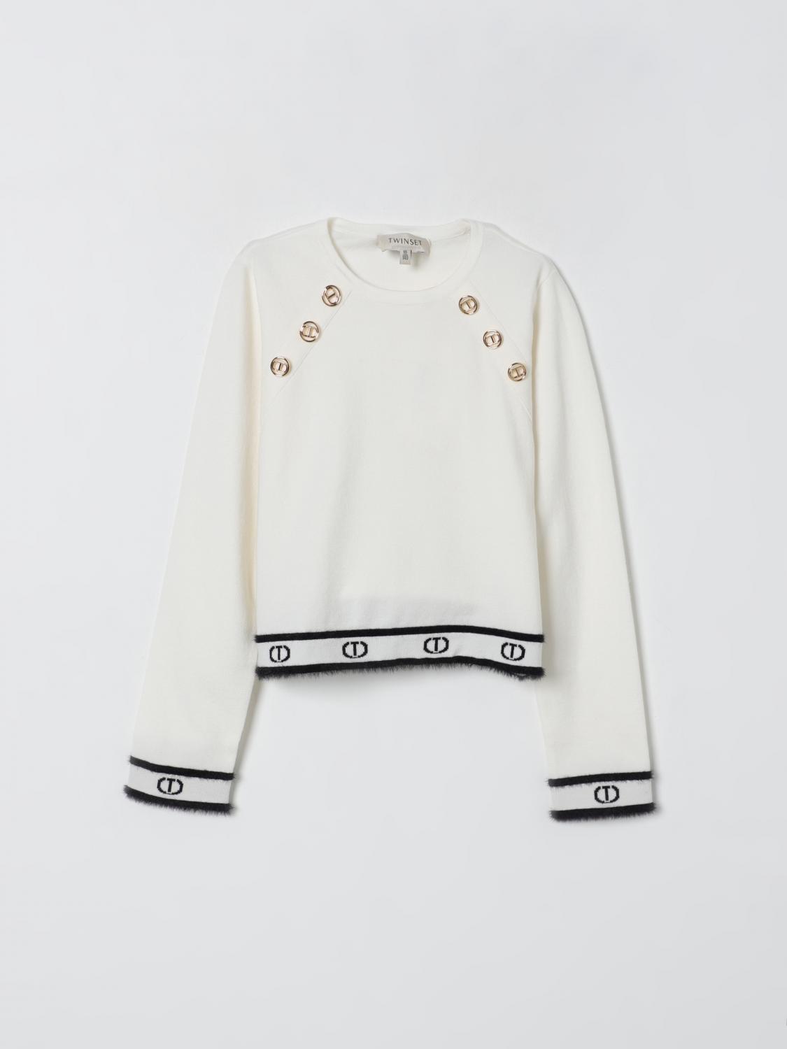 Twinset Kids Sweater With Buttons In White