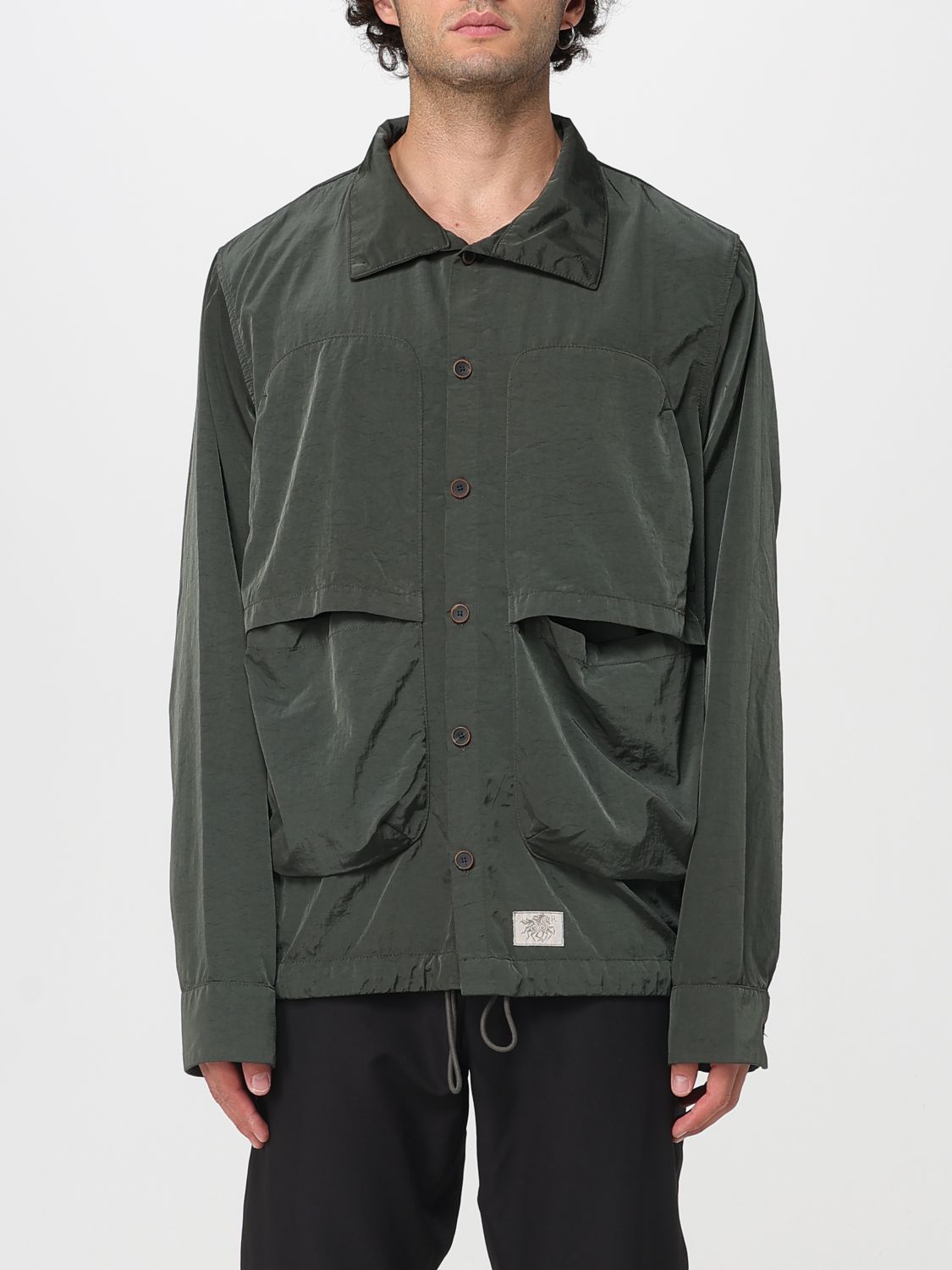 Ranra Button-fastening Patch-pocket Shirt Jacket In Green