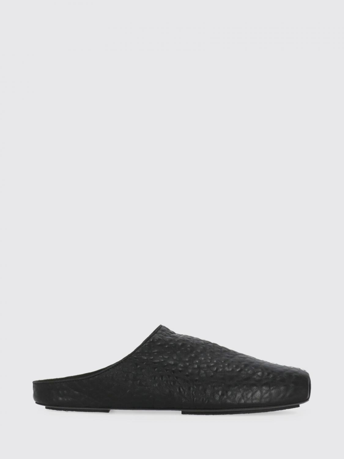 Uma Wang Square Toe Slip-on Slippers In Black
