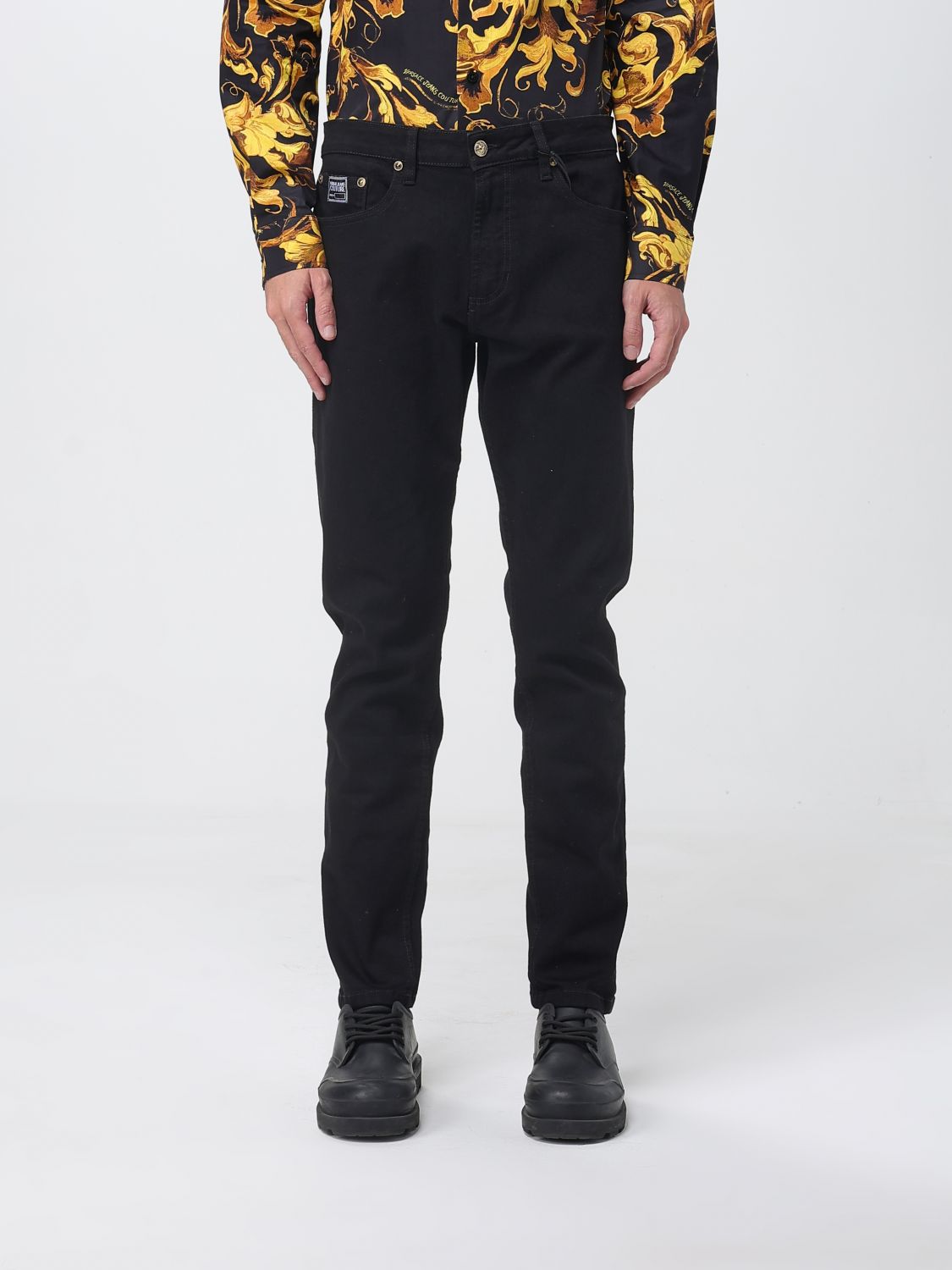 Versace Jeans Couture Pants Men Color Black In Black