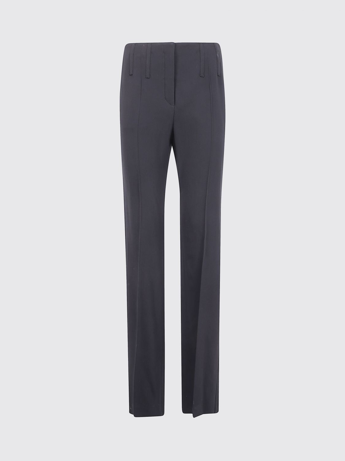 Mugler Straight Leg Trousers Featuring Front Crease In Gray