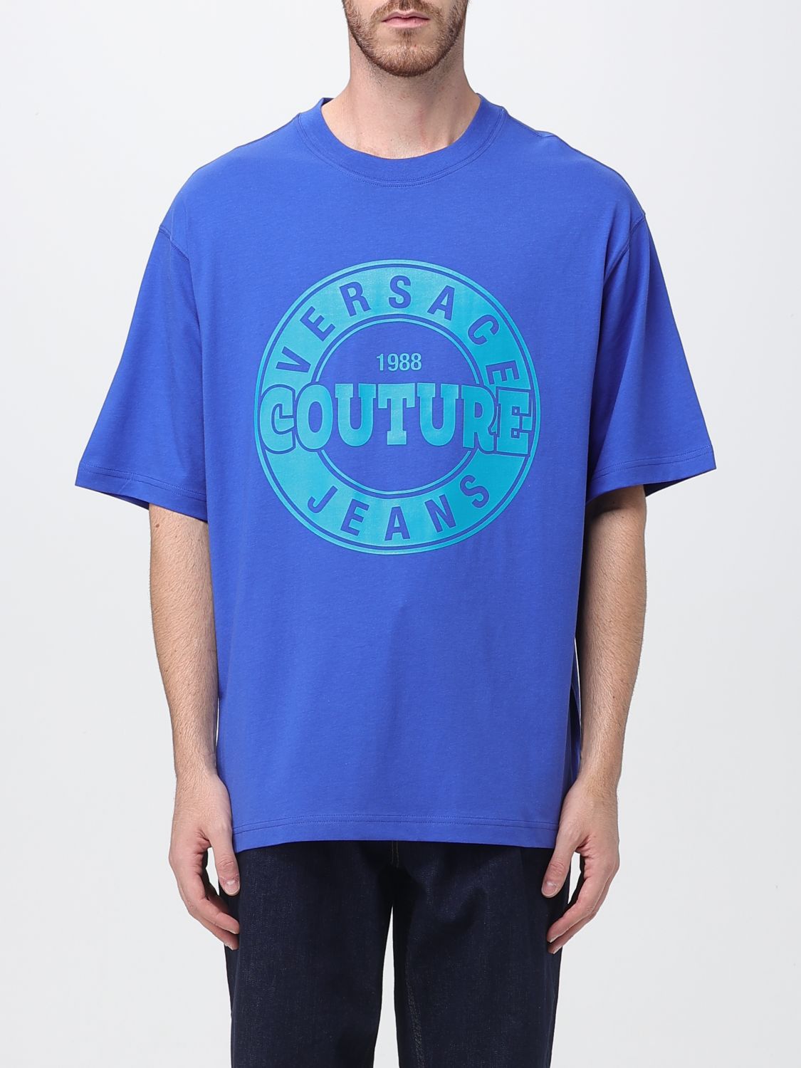 Versace Jeans Couture T-shirt Men Color Blue In Blue