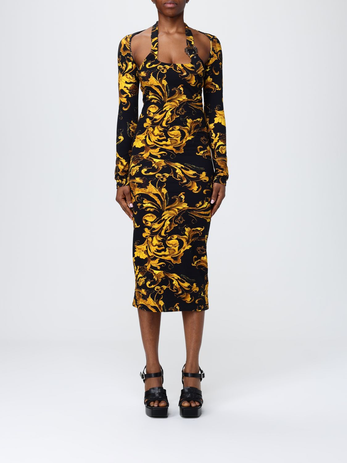 Versace Jeans Couture Dress Woman Color Black In Black