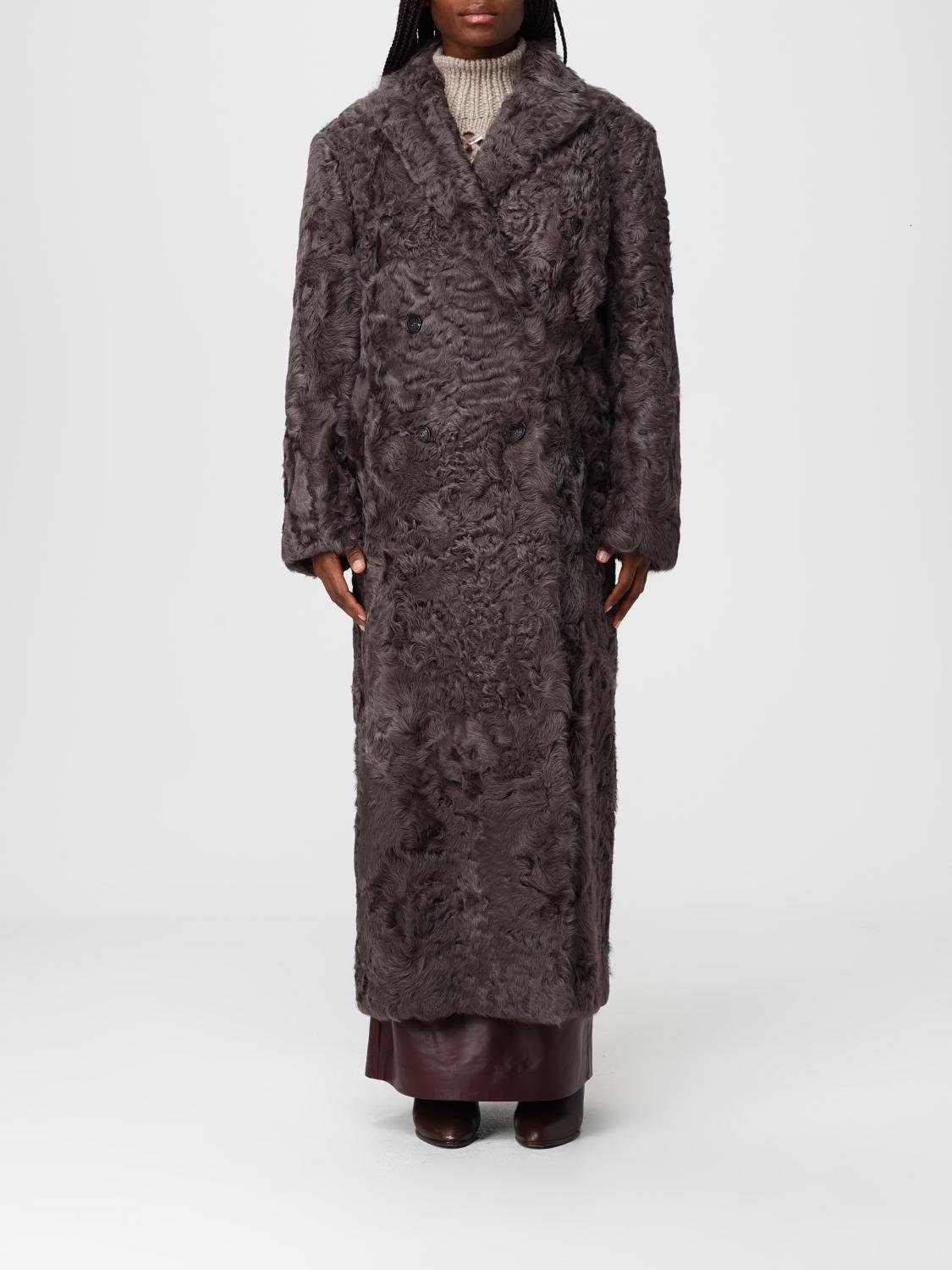 Brunello Cucinelli Fur Coat  Woman Color Brown In Brown