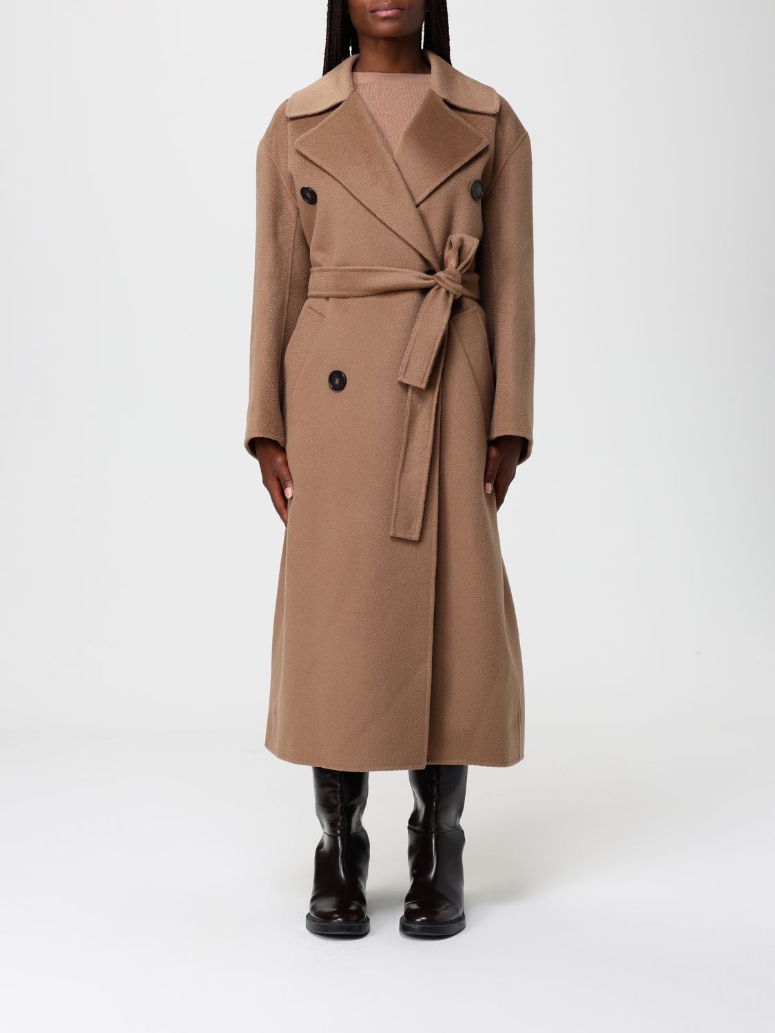 Max Mara Trench Coat Woman Color Brown In Brown