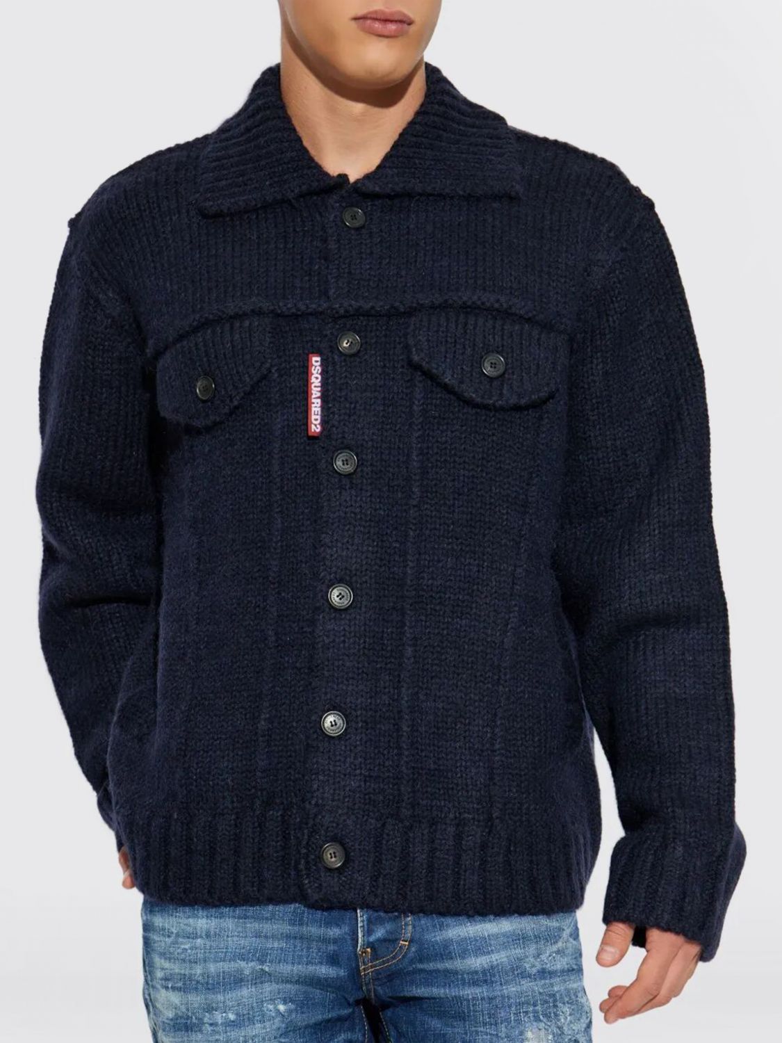 Dsquared2 Jacket Men Color Navy In Blue