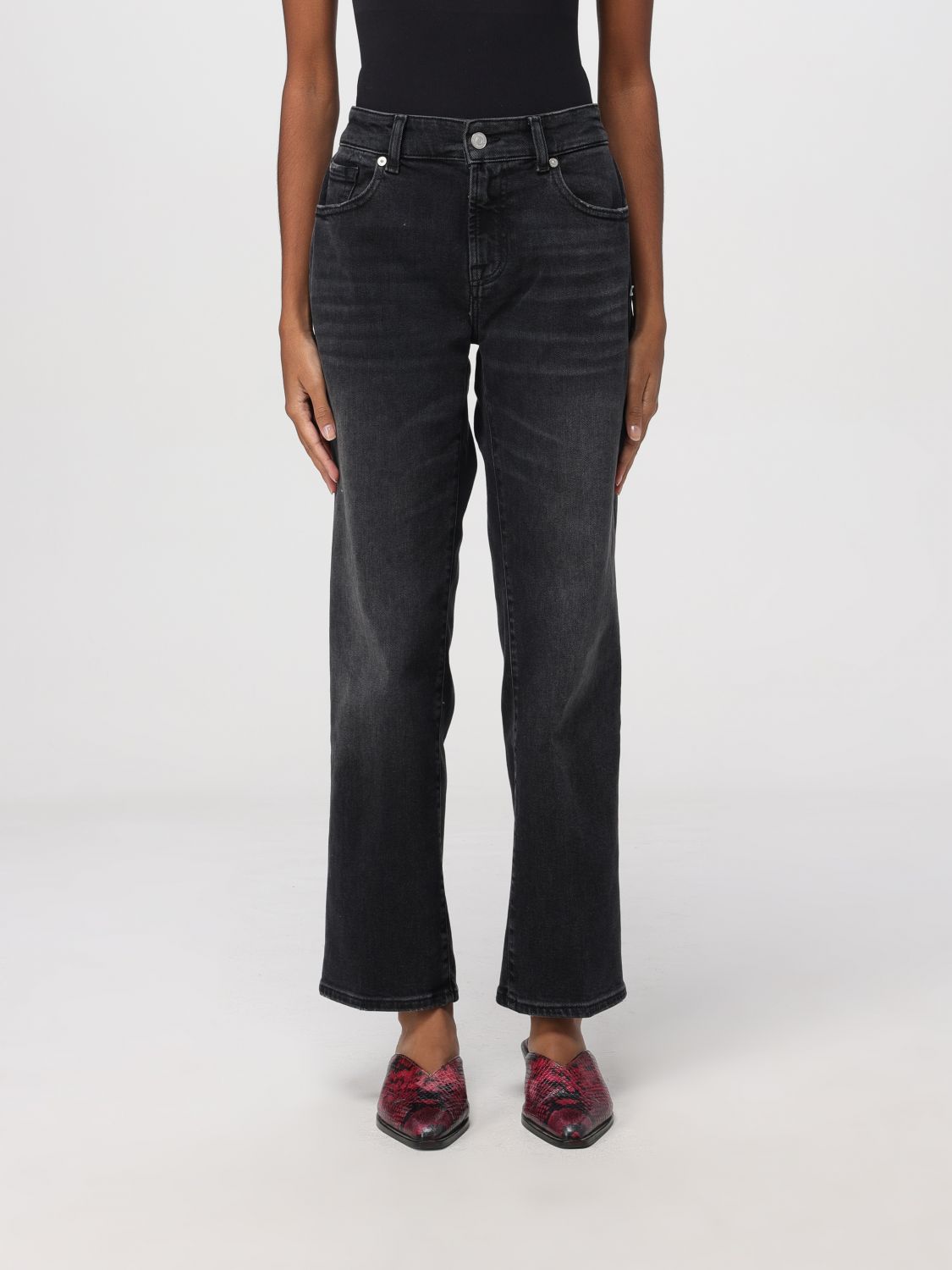 7 For All Mankind Pants Woman Color Black In Black