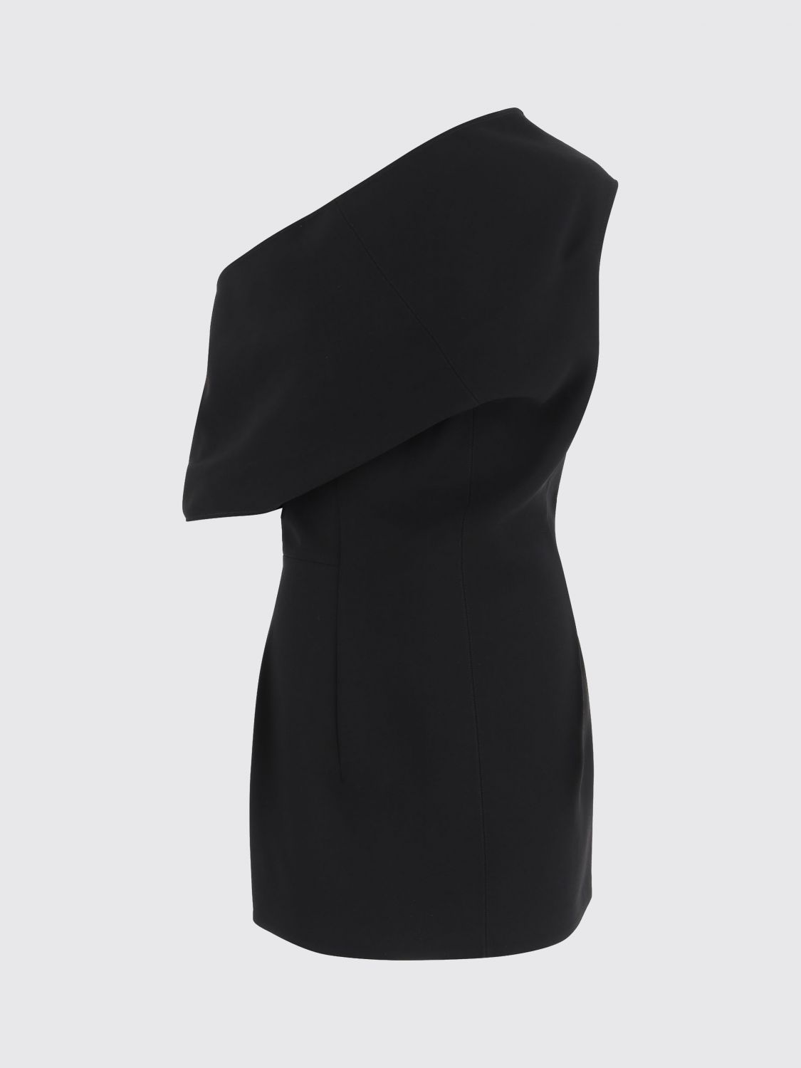 Jacquemus One Shoulder Mini Dress With Asymmetric Neckline In Black