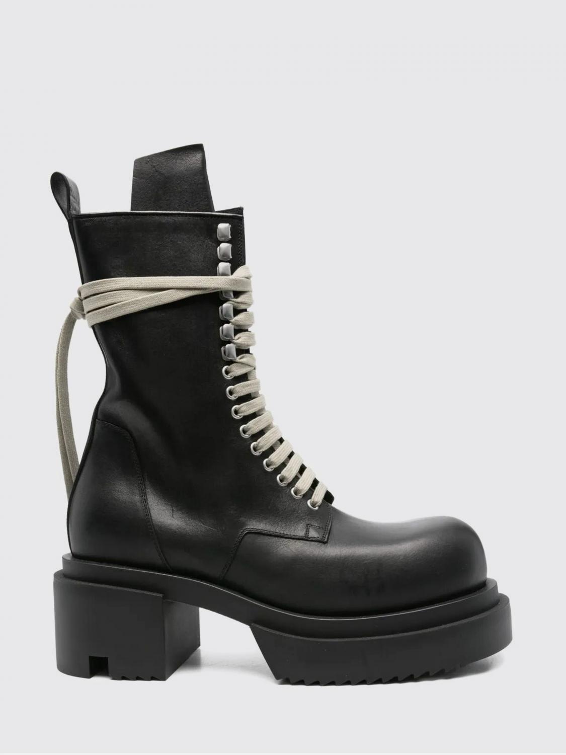 Rick Owens Black Concordians Lace-up Bogun Boots In Black