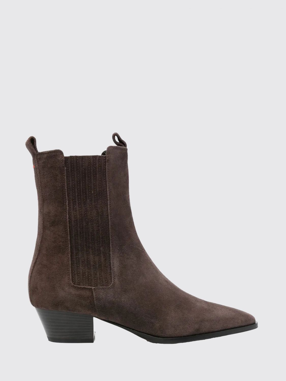 Aeyde Agata Cow Suede Leather Moka Boots Moka In Black