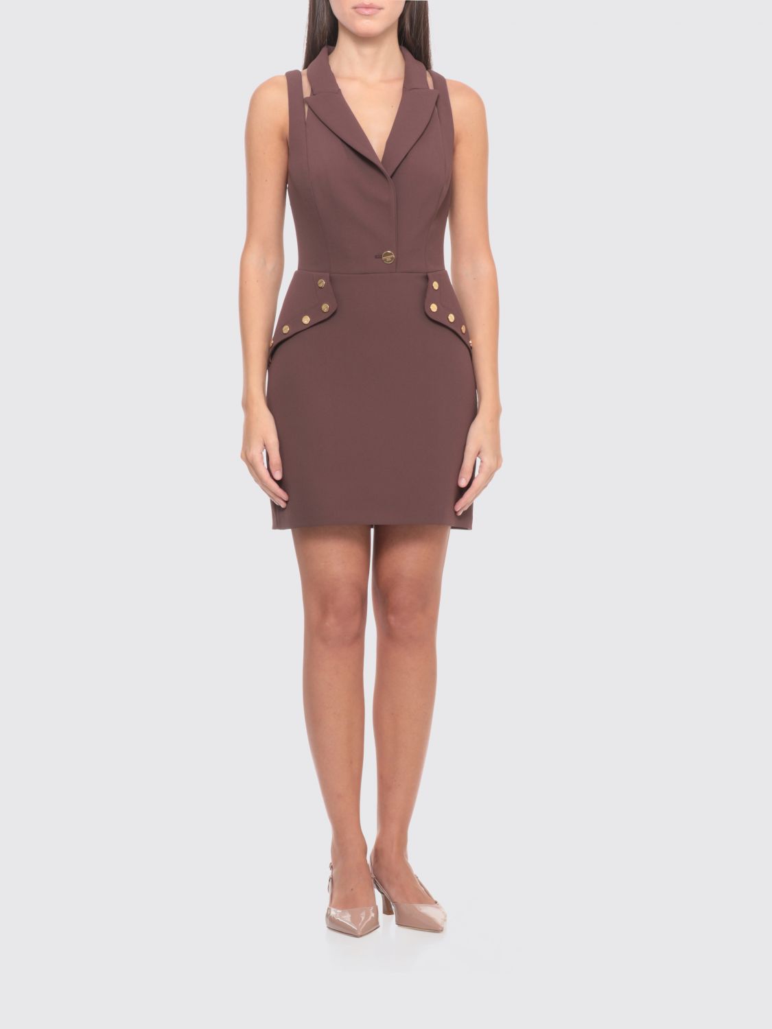 Elisabetta Franchi Dress  Woman Color Brown In Purple