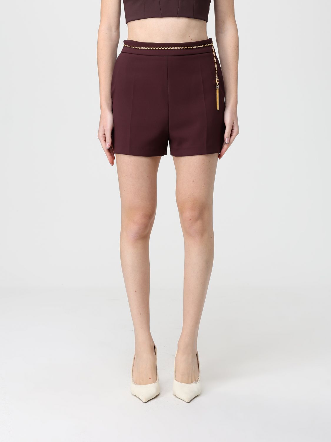 Elisabetta Franchi Stylish Shorts With Chain And Pockets In Multi