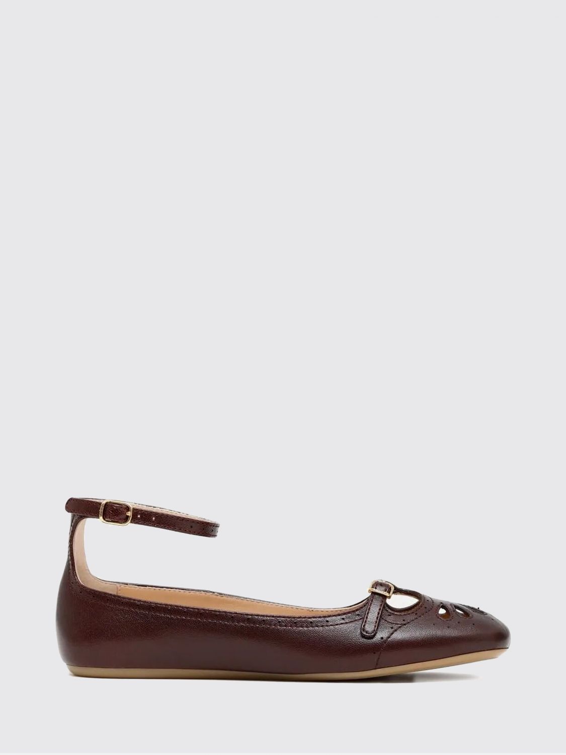 Chloé Chloe Misty Cut-out Leather Ballet Flats In Animal Print