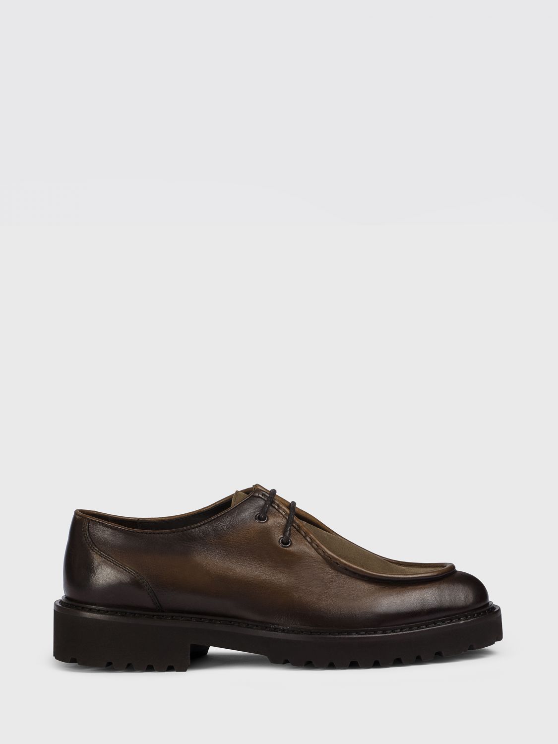 Doucal's Man Lace-up Shoes Dark Brown Size 8 Soft Leather In Brown