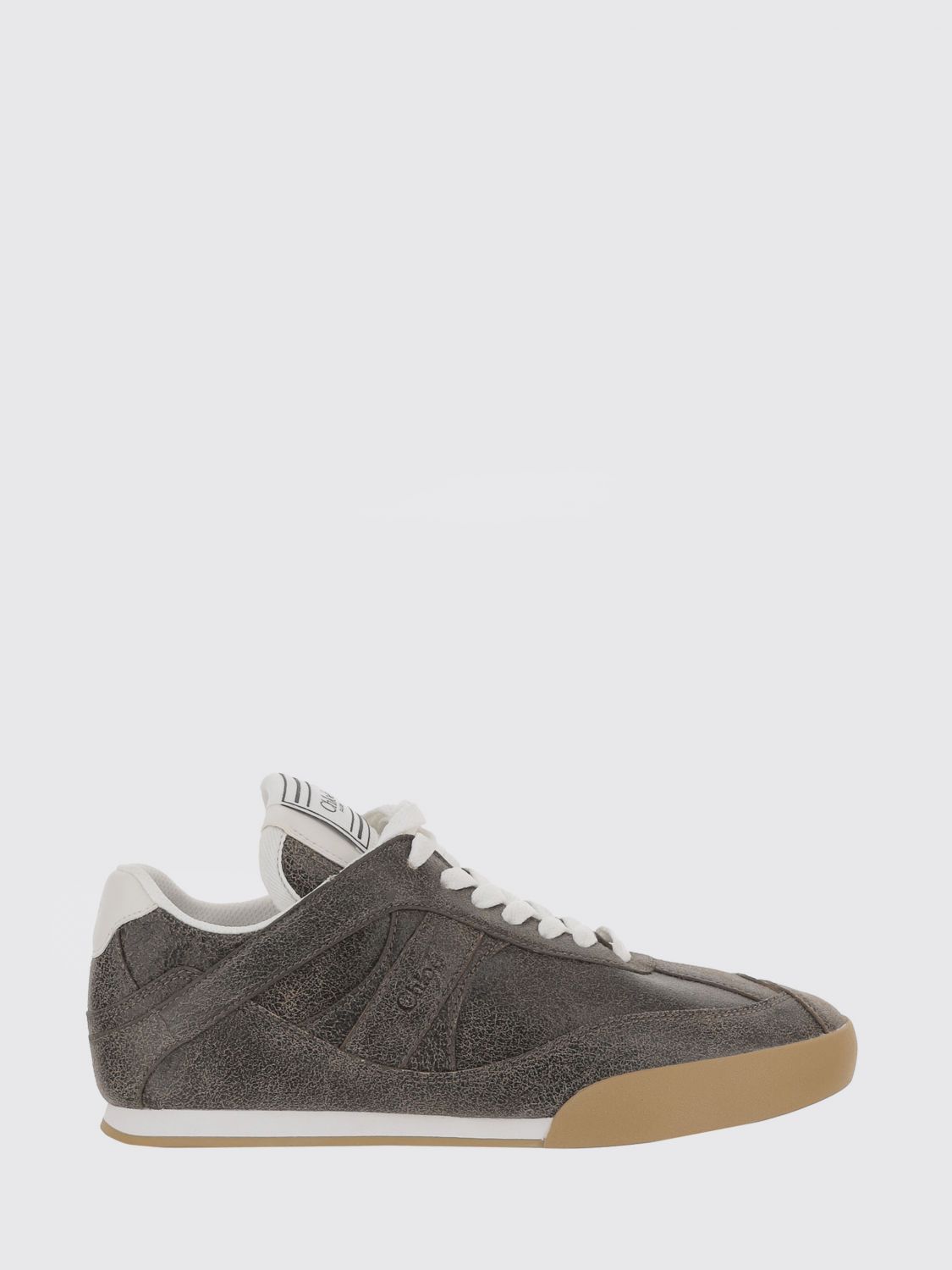 Chloé Chloe Kick Panelled Leather Sneakers In Gray
