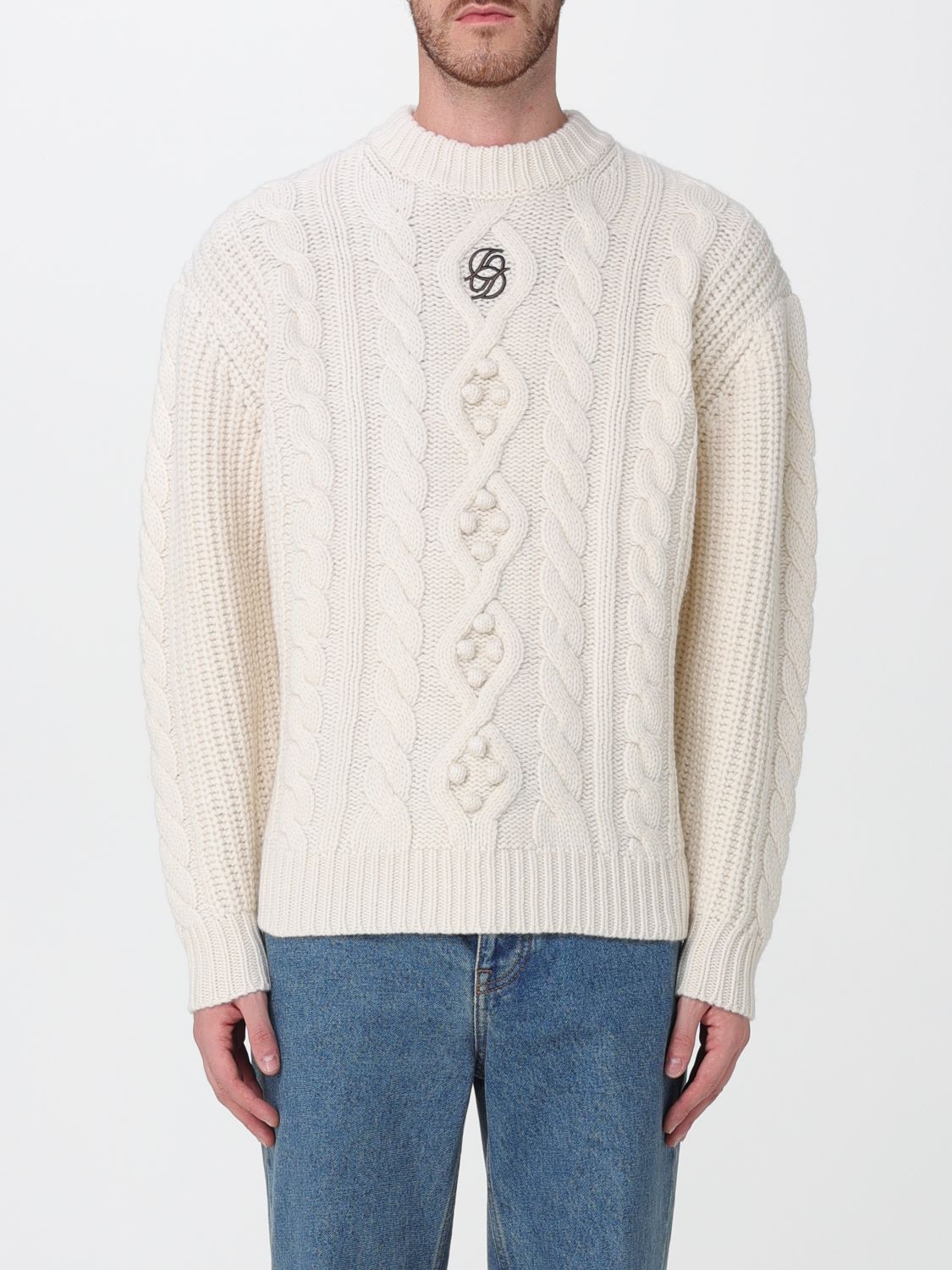 Drôle De Monsieur Cable-knit Jumper In Yellow