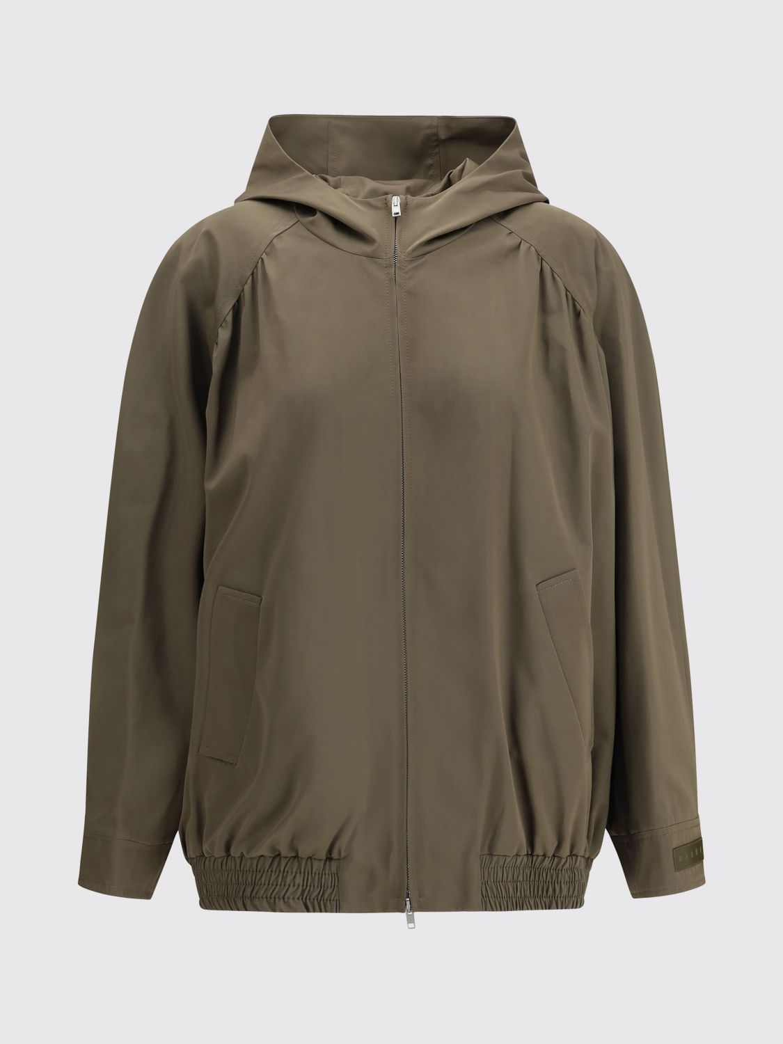 Marni Hooded Bomber Jacket In Green