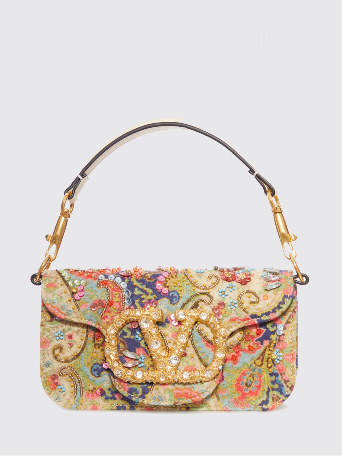Valentino Loco Small Vlogo Paisley Embellished Shoulder Bag In Multi