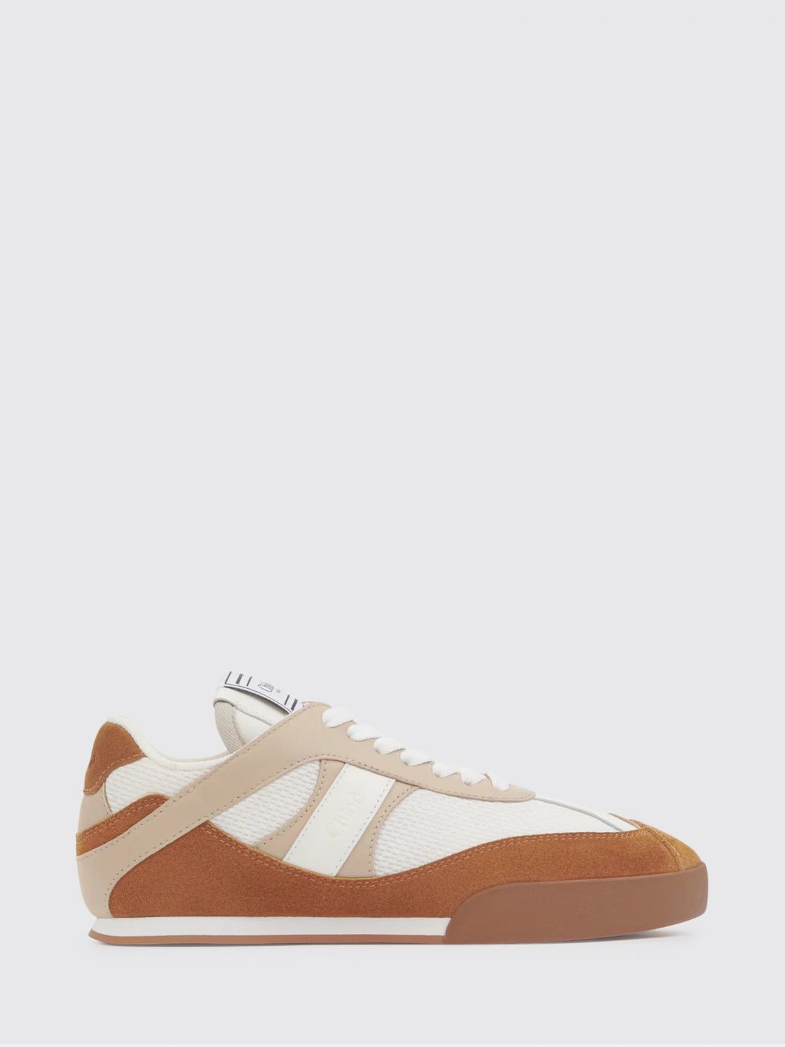 Chloé Lace-up Footwear Featuring Contrast Panels In Brown