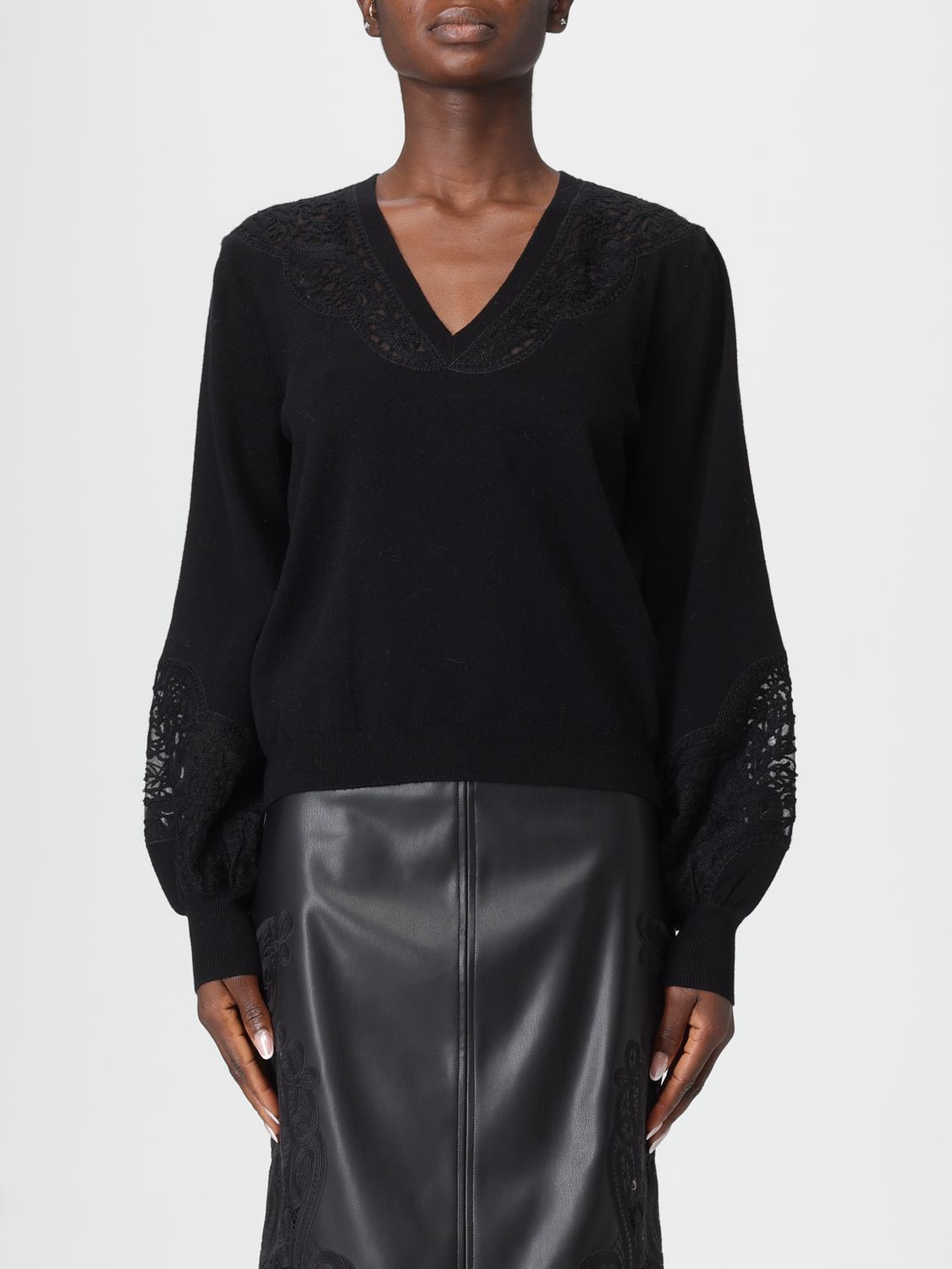 Twinset Sweater Woman Color Black In Black