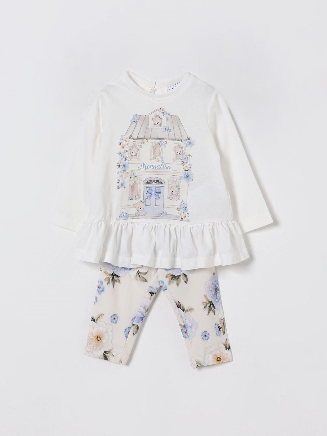 Monnalisa Jumpsuit  Kids Color Ecru In Neutral