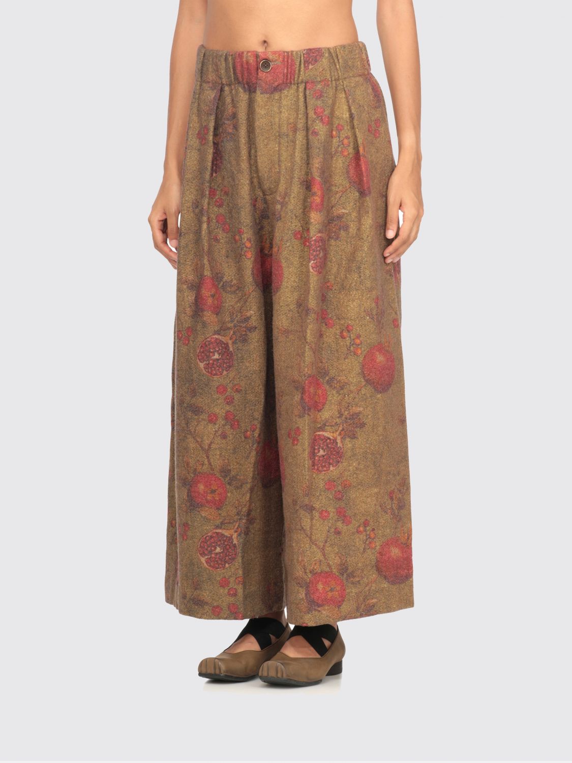Uma Wang Pleated Fruit-print Palazzo Pants In Animal Print