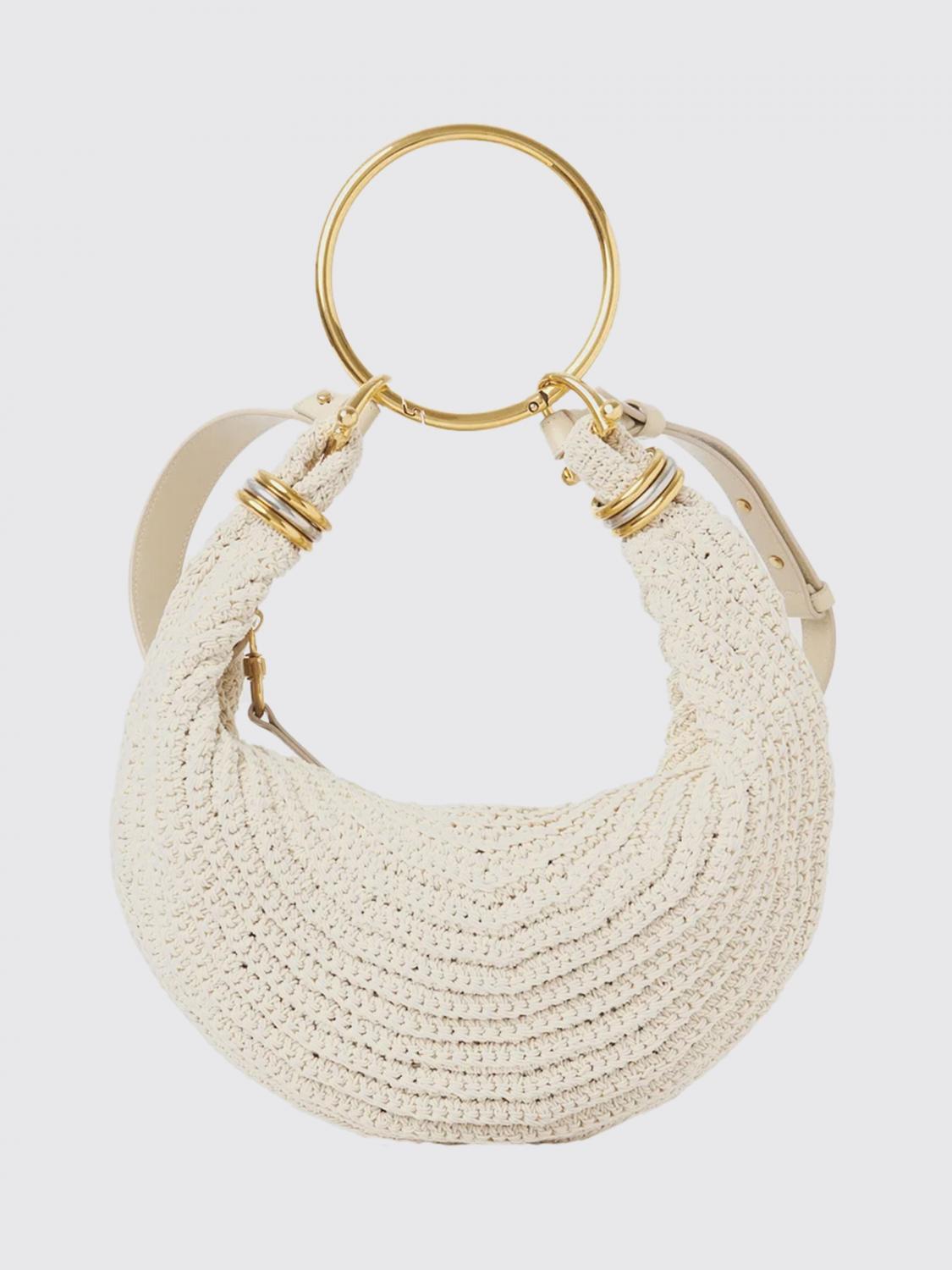Chloé Zipper Shoulder Bag In White