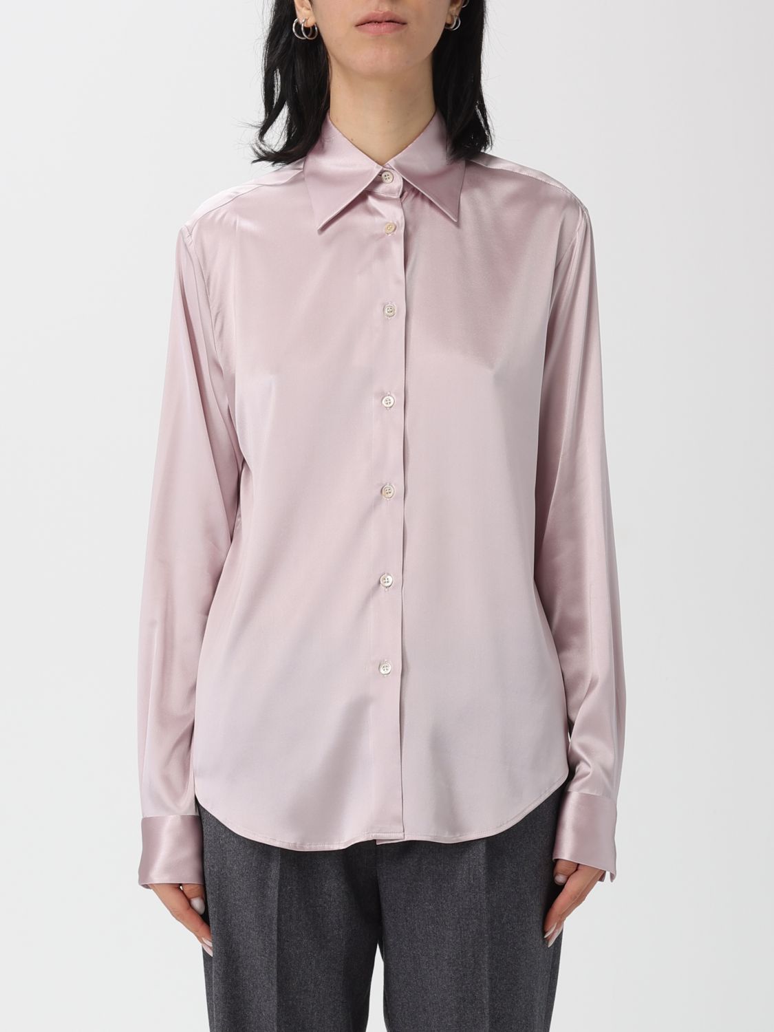Mazzarelli Silk Shirt Mod. Gea C In Pink