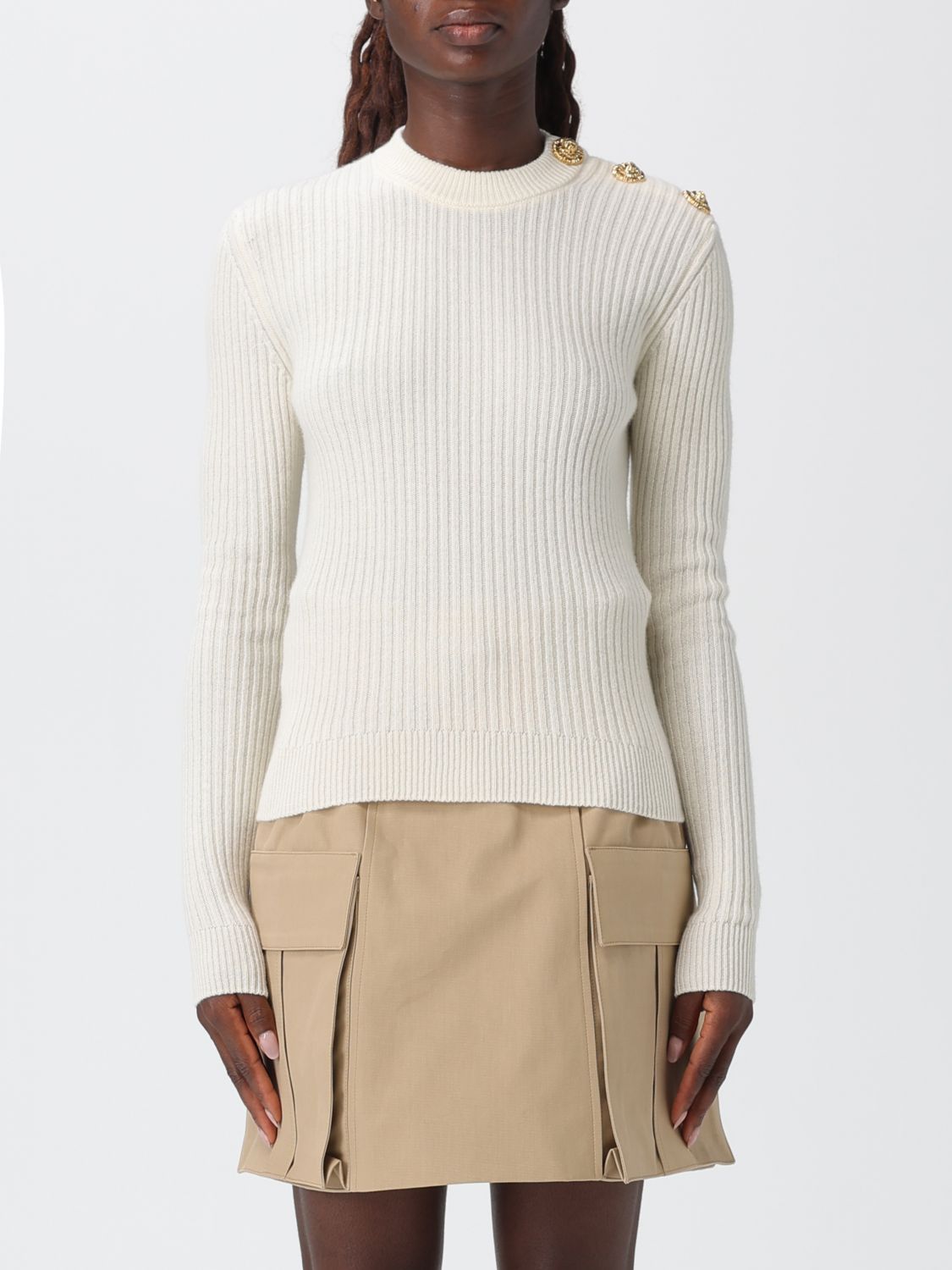 Balmain Sweater  Woman Color Natural In White