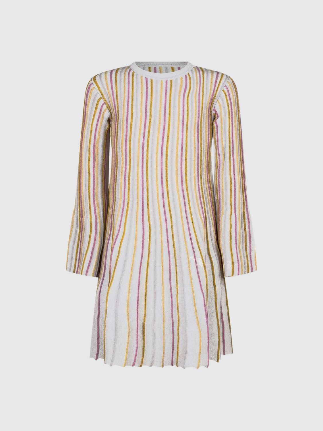 Stella Mccartney Striped Flared Knit Mini Dress In Multi