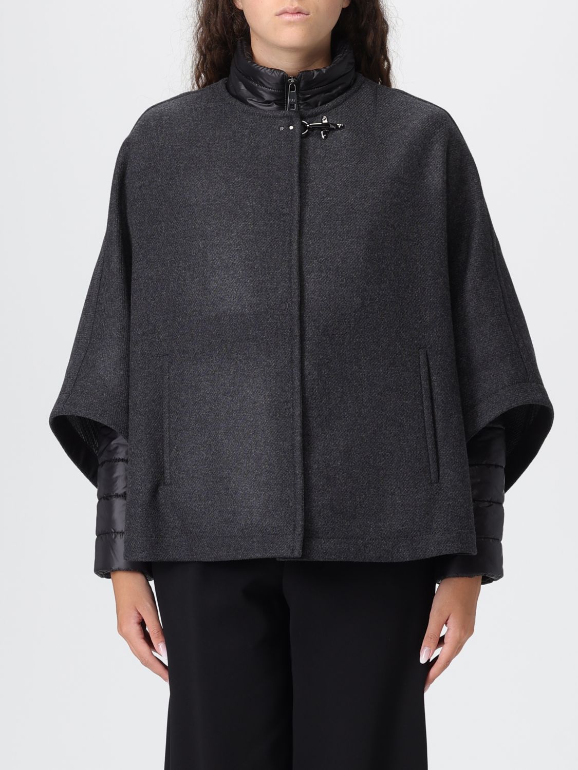 Fay Cape  Woman Color Grey In Black